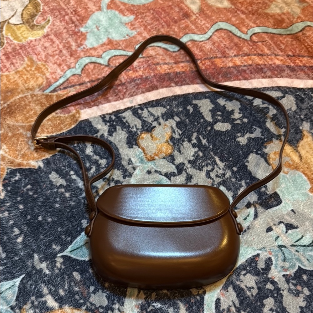 Elegant Brown faux Leather Shoulder Bag